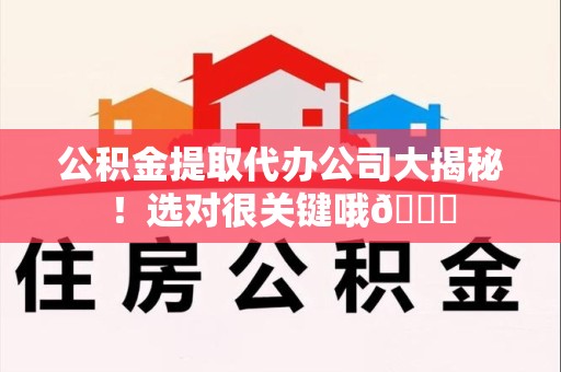 屏南公积金提取代办公司大揭秘！选对很关键哦😎